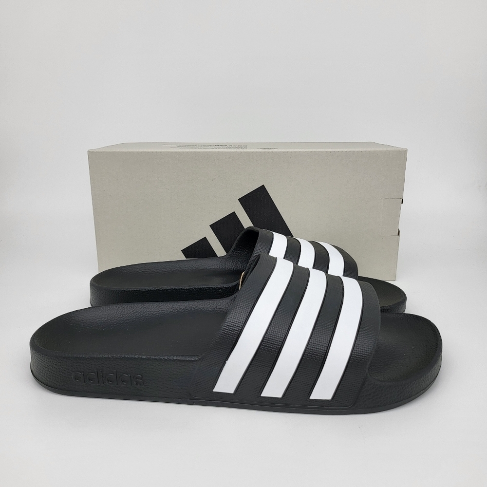 New Adidas Adilette Aqua Stripe Slides Men's Size 12 - Picture 4 of 7